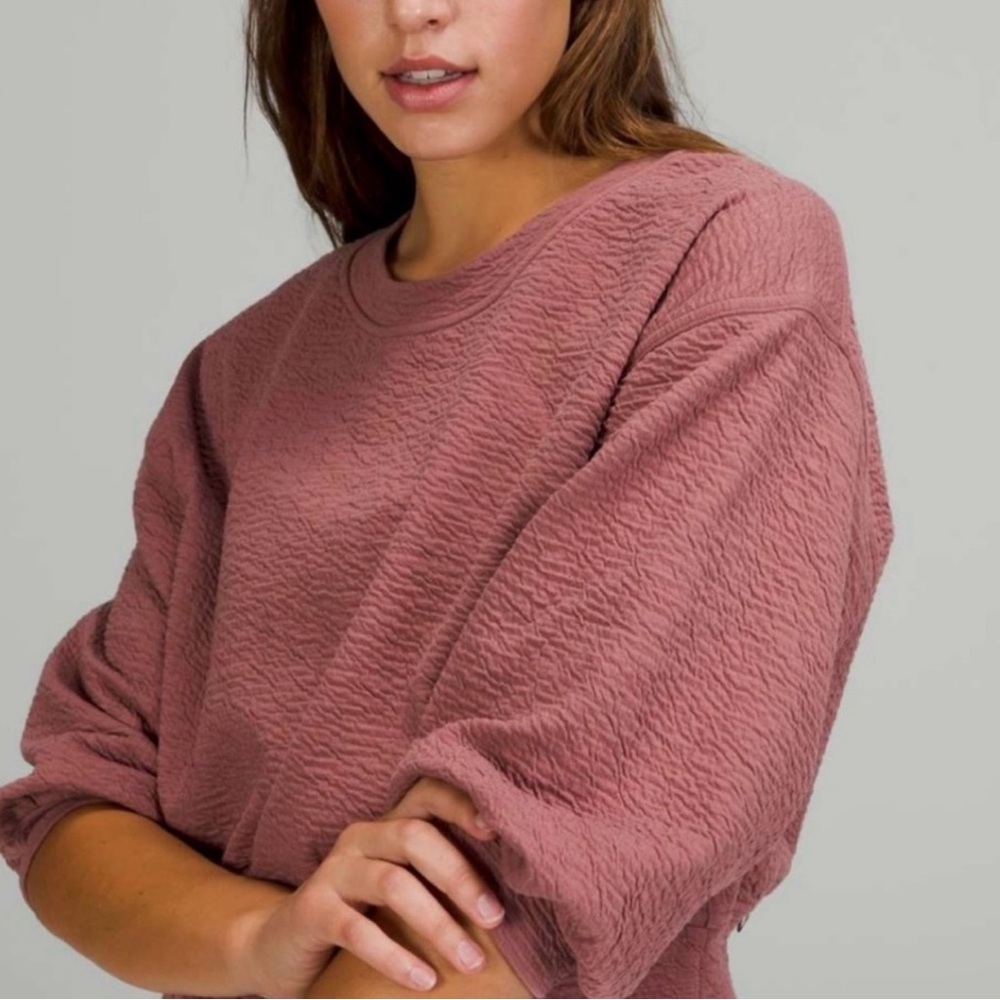Lululemon Textured Crewneck Pullover Spiced Chai Size 6 - Picture 10 of 10